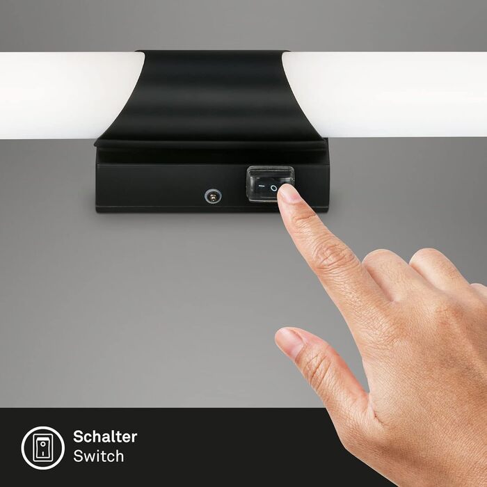 Світильник Briloner LED для ванної кімнати, IP44, 11 Вт, 1300 Лм, 4000K, білий, 47×6,5×6,8 см
