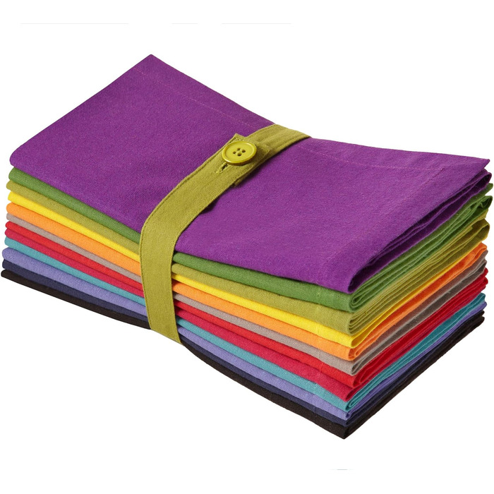 Серветки з бавовни Cotton Craft 100%, 20x20 дюймів, набір різнокольорових, для сервірування столу