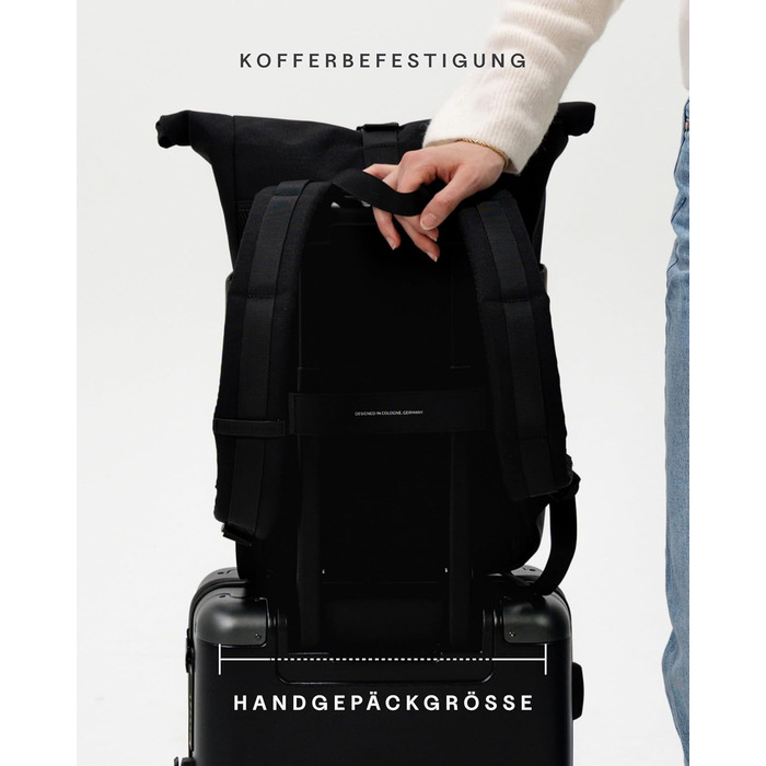 Рюкзак Kapten & Son Lund Basic 14-16 л, ролтоп, з відділенням для ноутбука 14'', унісекс, для подорожей, навчання та роботи, ручна поклажа