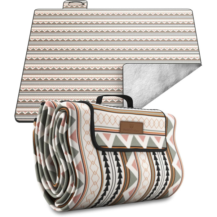 Пікнік-ковдра Boho 200x200 см, водонепроникна, пляжна, XXL, ізоляційна, м'яка, для кемпінгу, парку, фестивалю, складана, прана