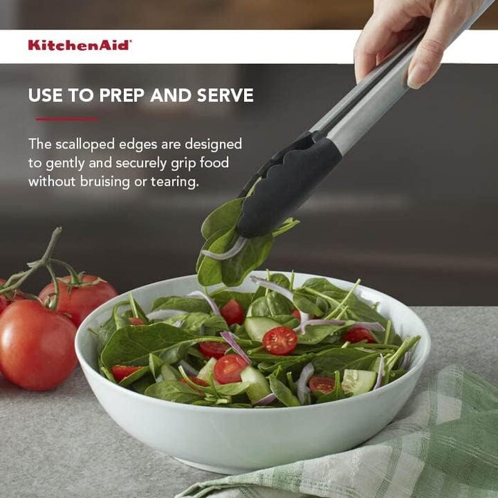 Кухонні щипці KitchenAid Gourmet з нержавіючої сталі, чорні
