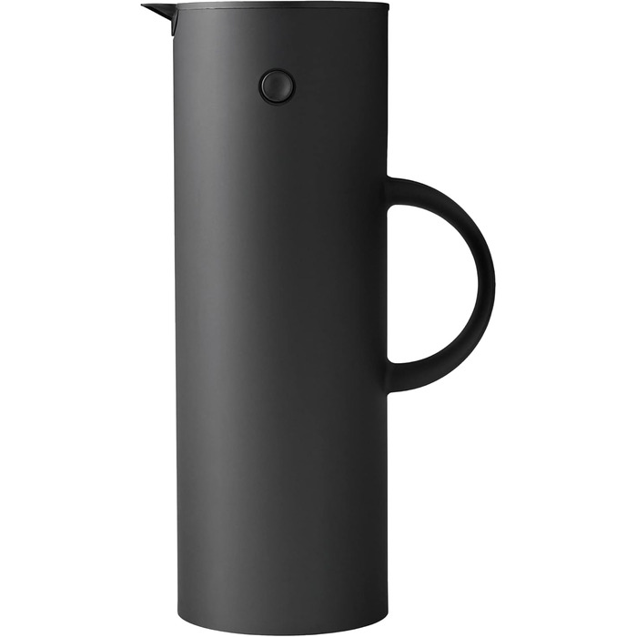 Термокухоль Stelton EM77 1 л, подвійні стінки, скляна колба, магнітний та гвинтовий клапан, для гарячих і холодних напоїв, вінтажний дизайн, чорний