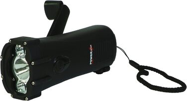 Ліхтарик POWERplus Shark динамо-ручка, USB, водонепроникний, LED, зарядний пристрій, чорний