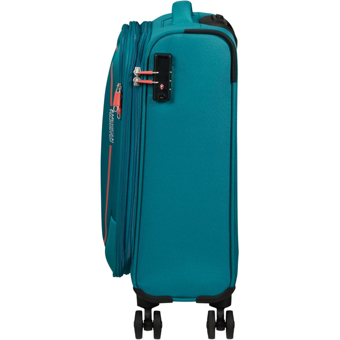 Валіза American Tourister Pulsonic Spinner L, розширювана, 81 см, 113/122 л, бірюзова (Stone Teal), мала 55 см, 43.5 л