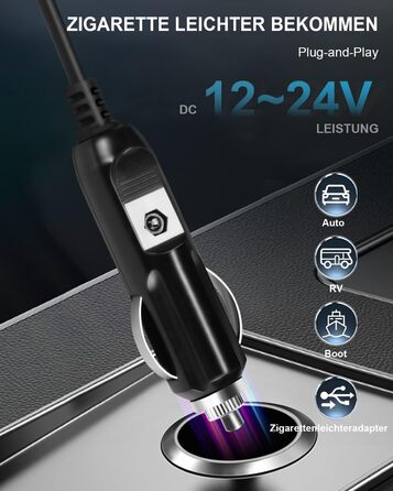 Портативний душ AUTOPkio 12V для кемпінгу, покращена помпа, підключення Plug-and-Play, для авто, подорожей, миття машин, без розпилювача