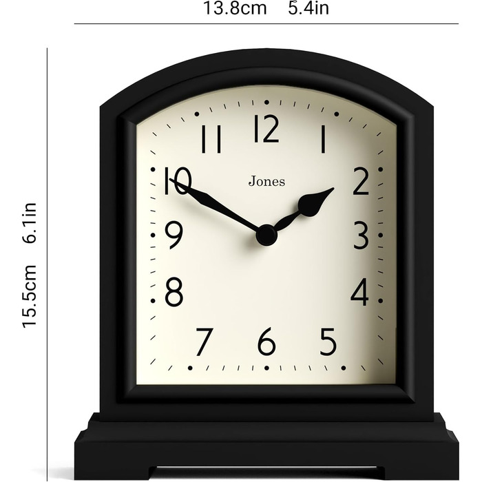 Камінний годинник JONES CLOCKS Tavern, класичний дизайн, настільний, для вітальні, спальні, офісу, полички, зелений/чорний