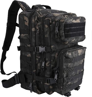 Тактичний рюкзак ProCase 40 л для армії, туризму, полювання, кемпінгу, водонепроникний, камуфляж чорний