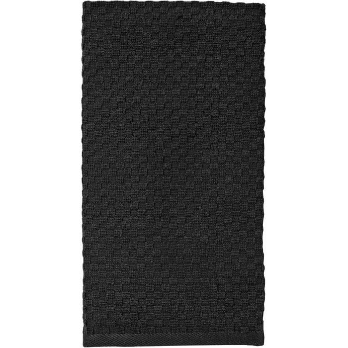 Кухонні рушники Cotton Craft 12 шт, вафельне плетіння, 40,6×71,1 см, чорні, 420 г/м², 2-шарова бавовна, високої поглинаючої здатності, без ворсу