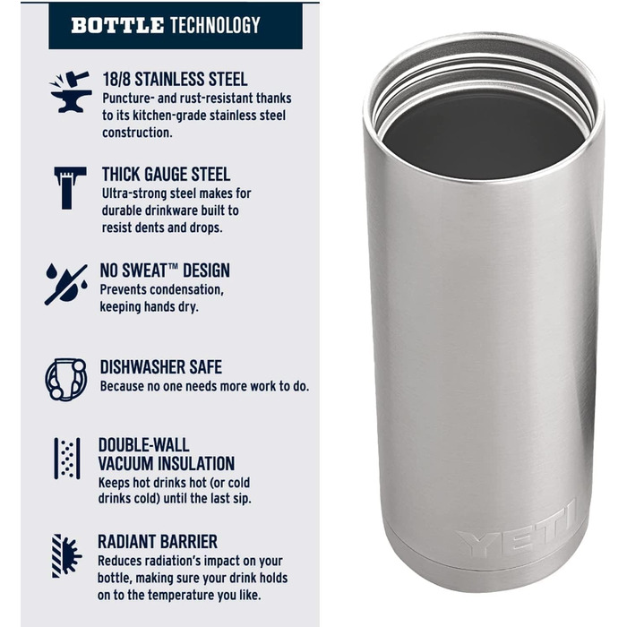 Термос-бутилка YETI Rambler 532 мл з кришкою Hotshot, чорна