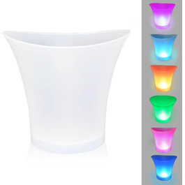LED відро для льоду 5 л, багатоколірне, водонепроникне, для шампанського, вина, пива, охолоджувач пляшок для вечірки, дому, бару