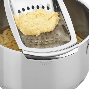 Терка для шпецле WMF Spätzle-Profi 35x14 см з нержавіючої сталі Cromargan, з лопаткою та гачком, для приготування шпецле, можна мити в посудомийній машині