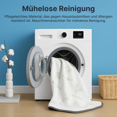 Топер для матраца MKS 120x200 см, 7 см гелевий меморі-піна, жорсткість H3, знімний бамбуковий чохол, ортопедична матрацна накладка з 3D вентиляцією