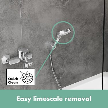 Hansgrohe Vernis Blend – економний душовий набір, кругла лійка 9,7 л/хв (EcoSmart), шланг 1,6 м, тримач, ручна лійка 2 режими, хром