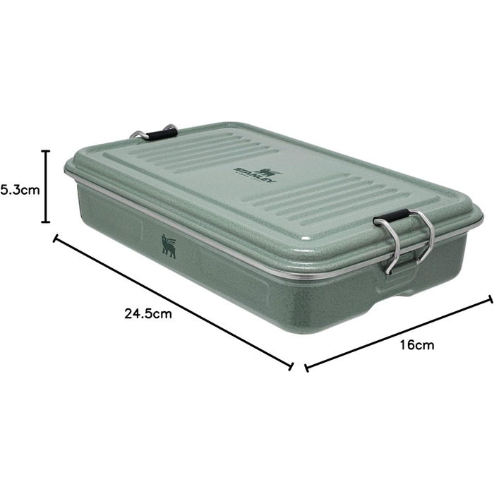 Ланчбокс Stanley Useful Classic Box 1,2 л з нержавіючої сталі, герметичний, BPA-free, підходить для посудомийної машини, стійкий до ударів, зелений Hammertone