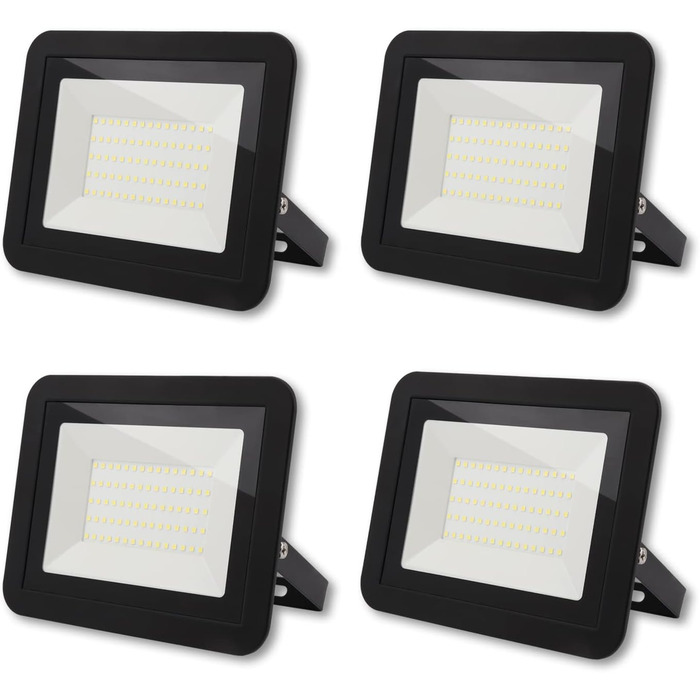 LED прожектор da LIGHT 50Вт, 6000K, 4500 лм, IP65, для вулиці та приміщень, набір 4 шт