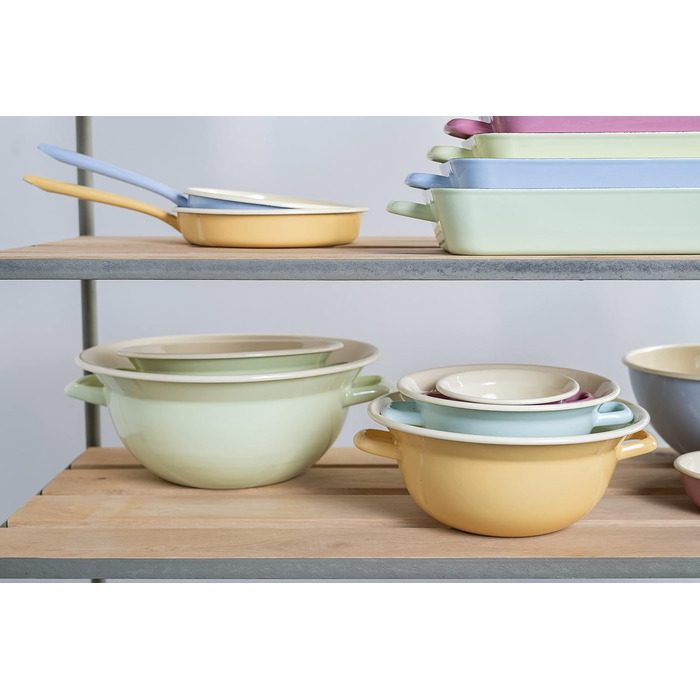 Емальована миска Riess CLASSIC Weitling 32, 6 л, синя, з ручками, 32 см