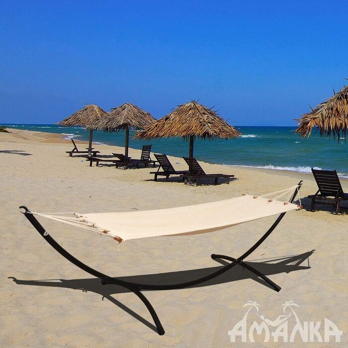 Гамак AMANKA з каркасом для однієї людини, 300 см, до 120 кг, 190x80 см, садовий гамак для балкона та саду, підвісне ліжко Boho стиль