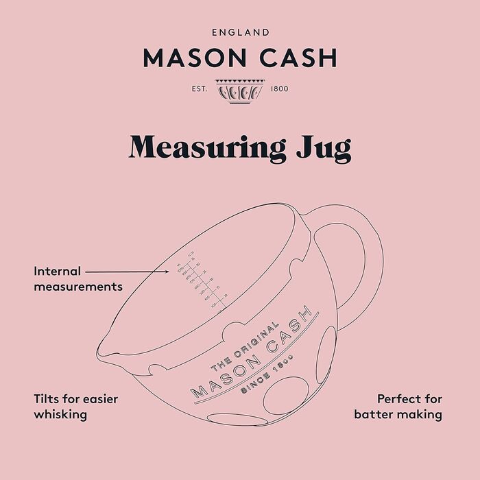Мірний глечик Mason Cash з кам'яної кераміки, білий, 20,5x15x10 см – інноваційний кухонний посуд