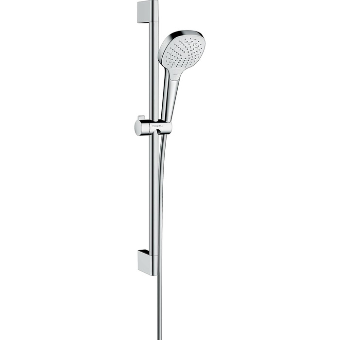 Душова лійка hansgrohe Croma Select E, водозберігаюча, 3 режими струменя, антикальцієва функція, білий/хром