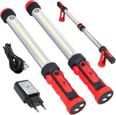 Лампа для майстерні Maclean MCE230 COB LED XXL, 2 шт., робоча лампа з магнітом і гачком, подвійний режим, 1200 люмен