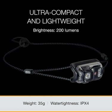 Налобний ліхтар PETZL BINDI чорний, унісекс, універсальний розмір