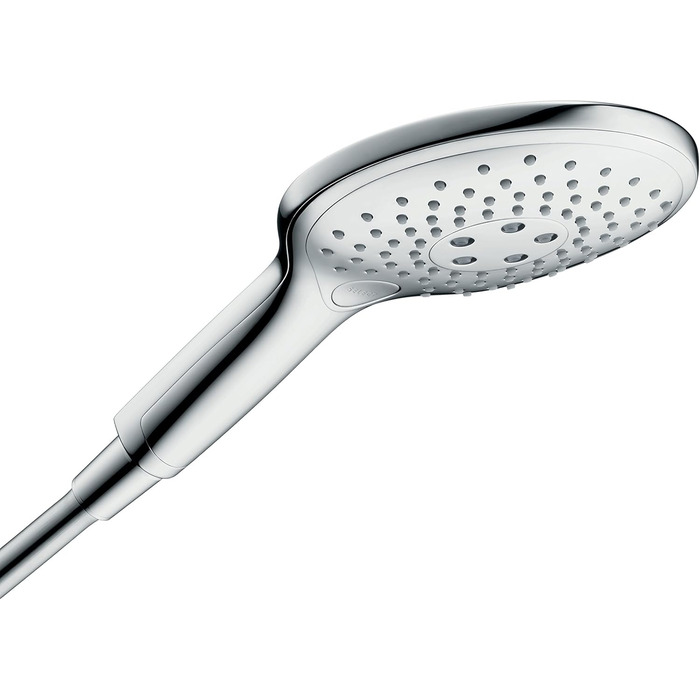 Душова лійка hansgrohe Raindance Select S, 3 режими струменя, антикальк, водозбереження, білий/хром, у комплекті з душовим шлангом