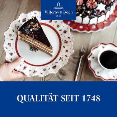 Набір новорічного посуду Villeroy & Boch Toy's Delight, 12 предметів, порцеляна, для 4 осіб (тарілки для основних страв, супу та сніданку)