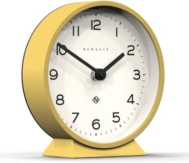 NEWGATE® M Тиха камінна година Minimalist, жовта – сучасний настільний годинник без тикань, маленький розмір, мінімалістичний дизайн, для каміна, Knallgelb
