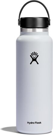 Термос-пляшка HYDRO FLASK 1180 мл з нержавіючої сталі, біла, ізольована, спортивна, з герметичною кришкою та ручкою, підходить для посудомийної машини