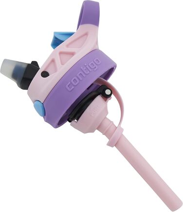 Дитяча пляшка для води Contigo Easy Clean Autospout з трубочкою, BPA-free, 420 мл, пластикова, герметична, легка у догляді, для школи та спорту (Strawberry Shakes)