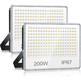 Світлодіодний прожектор для вулиці 300W, 30000 Лм, IP67, холодне світло 7000K, надяскравий LED ліхтар для складу, саду, гаража, двору, фабрики, паркінгу