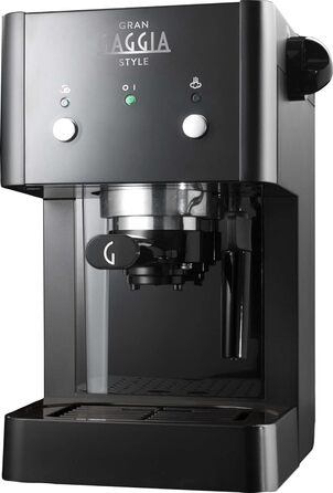 Кавоварка Gaggia RI8423/11 GranGaggia Style, еспресо-машина, 15 бар, для меленої кави та чалд, чорна