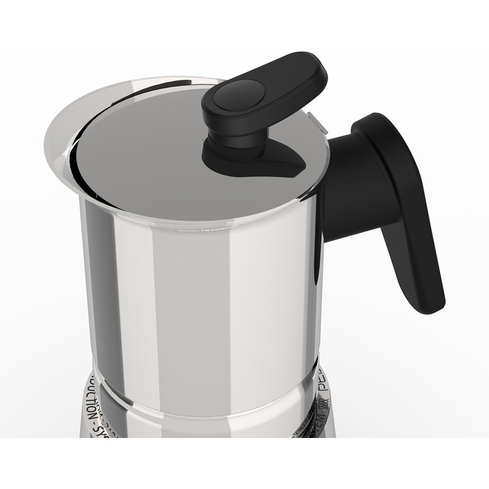 Кавоварка Steelmoka для індукційних плит, еспресо-мока, 2 чашки, сталева, срібляста