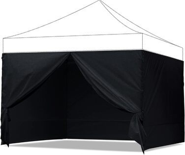 Сонцезахисна стінка ABCCANOPY 3x3 м, 4 шт, чорна, для павільйону