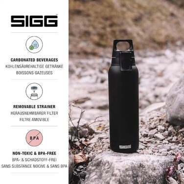 Термос пляшка SIGG Hot & Cold One 0,55 л з ситечком, нержавіюча сталь, чорна, ізольована, герметична, BPA-free, для чаю та напоїв