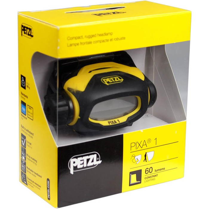 Ліхтар налобний PETZL PIXA 1, чорний/жовтий, універсальний розмір