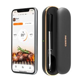 Бездротовий м'ясний термометр Inkbird з Bluetooth, водонепроникний IP67, для гриля, духовки, барбекю, коптильні та кухні, керування через додаток, радіус дії 91 м
