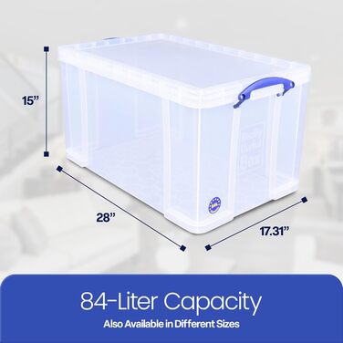 Пластиковий контейнер Really Useful Box 84 л, прозорий, 710x440x380 мм, поліпропілен