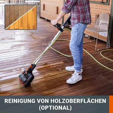 Акумуляторна мультищітка WORX WG441E.9 20В для очищення каменю та деревини, видалення бур'янів, з водяним підключенням, PowerShare, без акумулятора та зарядного (комплект 4Аг акумулятор і зарядка)