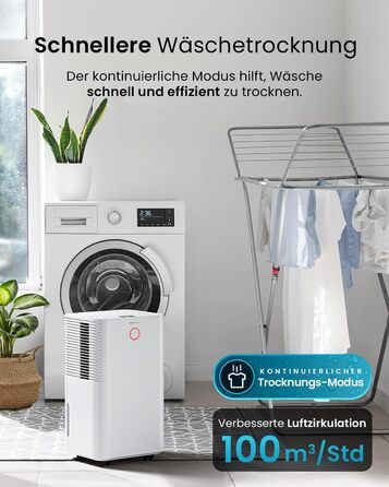 Осушувач повітря Pro Breeze OmniDry 12 л/доба, електричний, цифровий дисплей, вологомір, дренажний шланг, таймер, тихий режим, проти вологи та цвілі