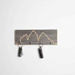 Дерев'яна ключниця з гірським мотивом WOODS, ручна робота, 40 см, кілька варіантів, виготовлена в Баварії