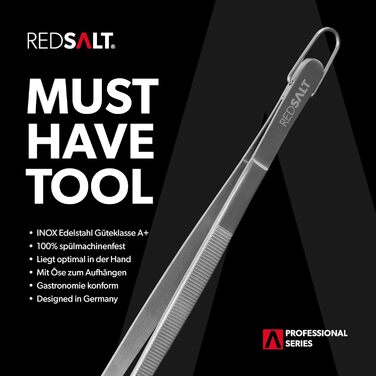 Преміум набір кулінарних пінцетів REDSALT 30 см, нержавіюча сталь 18/10, для кухні, гриля та гастрономії, можна мити в посудомийці