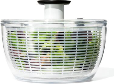 Салатниця-центрифуга OXO Good Grips 5,8 л, прозора, для сушіння салату