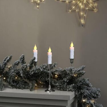 Набір з 6 світлодіодних конусних свічок з імітацією воску CVHOMEDECO, тепле біле світло, таймер, 10,2 см