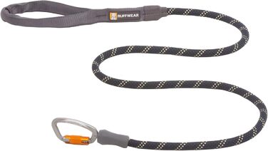 RUFFWEAR Knot-a-Leash — світловідбивний повідок для собак із мотузки з карабіном, 1,5 м, 7 мм, чорний