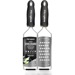Терка Microplane для овочів і сиру, дуже груба, з нержавіючої сталі, чорна, для картоплі, цукіні, моркви, яблук, капусти та сиру, виробництво США