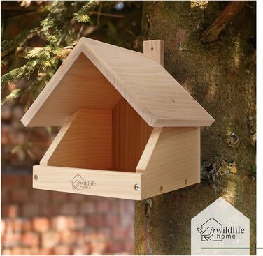 Дерев'яний будиночок для птахів WILDLIFE HOME Amsel, напіввідкритий, масивне дерево, для дроздів, малинівок, напівпечерних птахів, нефарбований, для підвішування, стійкий до погодних умов