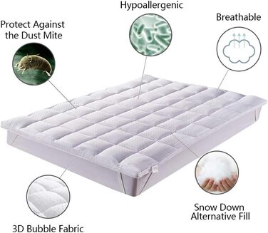 Наматрацник Bedecor Soft-Topper 180x200 см, масажний 3D-ефект, люкс, підматрацна накладка