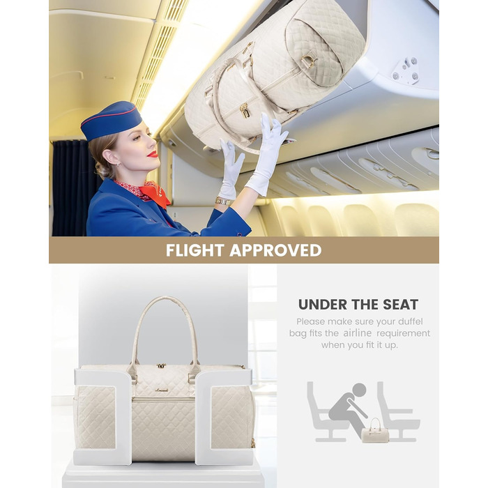 Жіноча спортивна дорожня сумка OVEVOOK XL, водонепроникна, з відділенням для взуття та вологих речей, комплект з косметичкою, бежева, ручна поклажа для подорожей та тренажерного залу