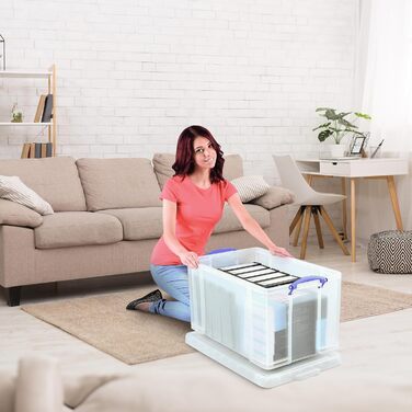 Пластиковий контейнер Really Useful Box 84 л, прозорий, 710x440x380 мм, поліпропілен